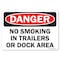 Signmission OSHA Sign, No Smoking In Trailers or Dock Area, 24in X 18in Rigid Plastic, 18" W, 24" L, Landscape OS-DS-P-1824-L-19445 - alternate 1